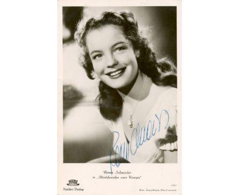 SCHNEIDER ROMY: (1938-1982) Austrian-German Actress. A very fine vintage signed postcard photograph of Schneider, the Herzog 