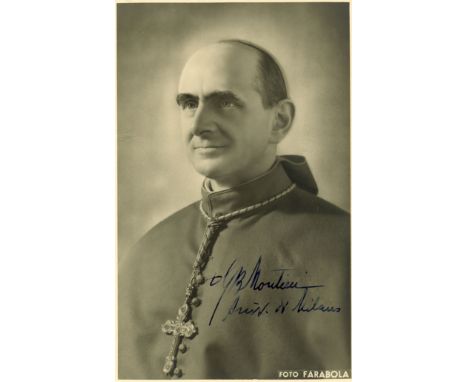 PAUL VI: (1897-1978) Pope of the Roman Catholic Church 1963-78. An excellent vintage signed postcard photograph by Pope Paul 