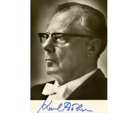 CONDUCTORS: A good selection of vintage signed postcard photographs by various classical music conductors, including Karl Boh