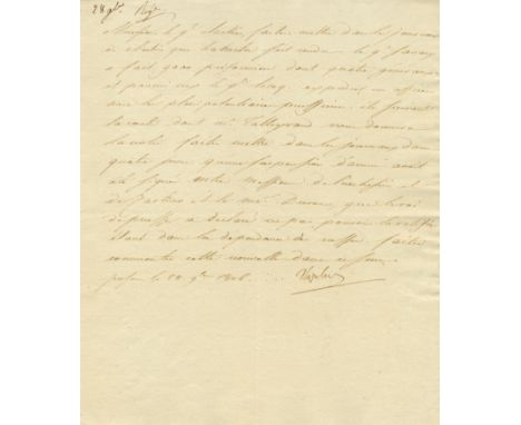 NAPOLEON I: (1769-1821) Emperor of France 1804-14, 1815. An excellent content L.S., `Napoleon´, a good and in full bold ink s