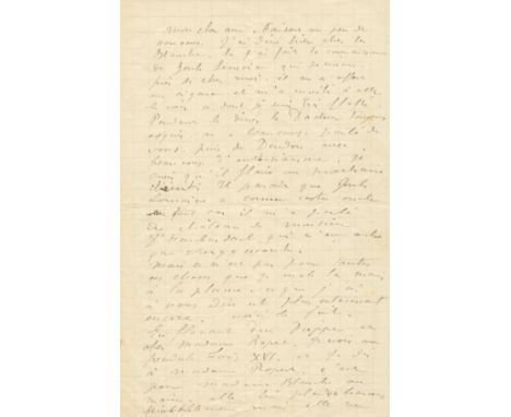 RENOIR PIERRE-AUGUSTE: (1841-1919) French Impressionist Artist. A good and lengthy A.L.S., `Renoir´, three pages, 8vo, n.p., 