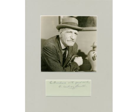 SMITH C. AUBREY: (1863-1948) English Actor & Cricketer. A good and clean signed and inscribed page `To Barbara with good wish
