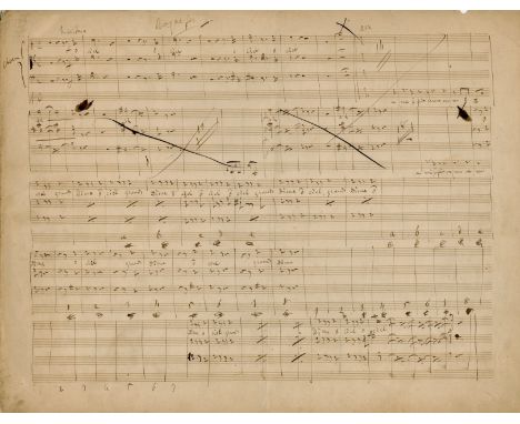 OFFENBACH JACQUES: (1819-1880) German-born French Composer. An excellent Autograph Musical Manuscript, two pages, oblong foli