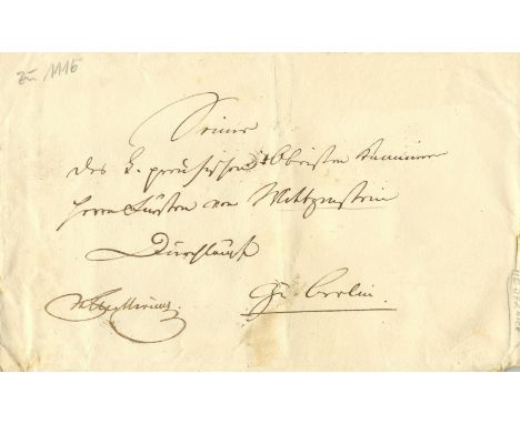 METTERNICH PRINCE KLEMENS VON: (1773-1859) Politician and Statesman, one of the most important diplomats of his era. Austrian