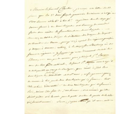 NAPOLEON I: (1769-1821) Emperor of France 1804-14, 1815. An excellent L.S., Np, two pages, 4to, Ebersdorf, Austria, 20th May 