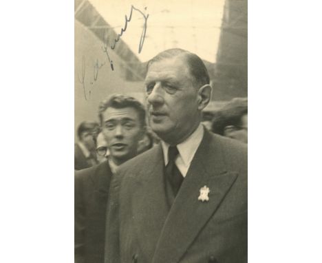 DE GAULLE CHARLES: (1890-1970) French General of World War II. Later President of the French Republic 1959-69. Vintage signed