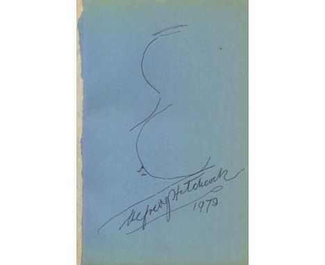 HITCHCOCK ALFRED: (1899-1980) British Film Director. A good signed original self-caricature by Hitchcock, drawn and signed in