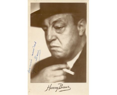 BAUR HARRY: (1880-1943) French Actor, arrested and tortured by the Gestapo in 1942. Scarce vintage signed postcard photograph