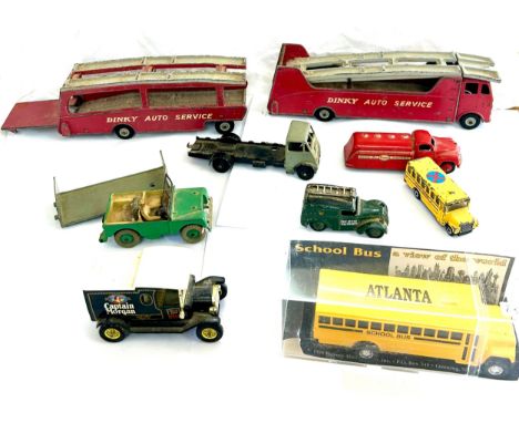 Selection of vintage Dinky, Meccano diecast vehicles, played with condition, to include Dinky Supertoy Car Carrier Esso Dinky