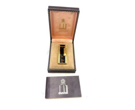 Vintage cased Dunhill cigarette lighter, tortoiseshell pattern 