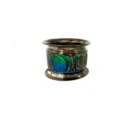 Antique silver and enamel william Hatton and sons napkin ring 