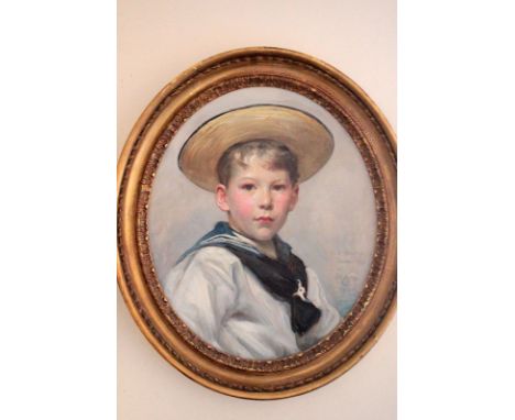 Sir Arthur Stockdale Cope, PRA (British, 1857-1940) Portrait of Charles Richard Britten (1894-1984) as a small boy, aged 10, 