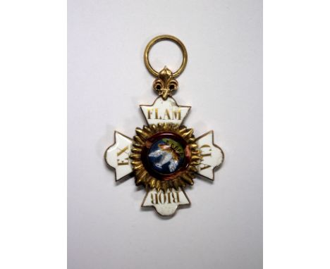 Germany, Hohenlohe, Order of the Phoenix, knights cross, gold and enamel, circa 1815, the central medallion depicting Phoenix