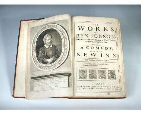 JONSON (Ben) The Works, to which is added a Comedy called the New Inn, London 1692, folio, portrait frontispiece, occasional 