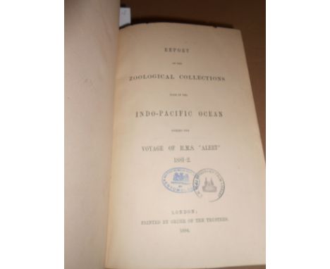 COPPINGER (Dr R W and Others) Report on the Zoological Collections Made in the Indo-Pacific Ocean During the Voyage of H.M.S.