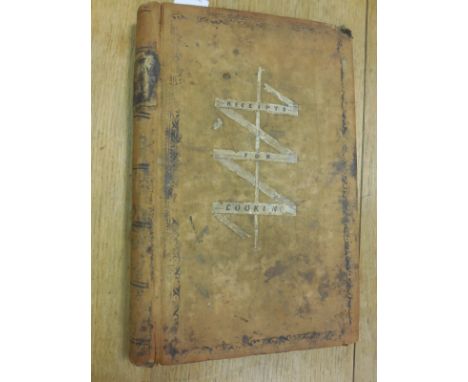 A 19th century leather bound manuscript recipe book, with about 180 leaves of entries, most written to one side only, some in