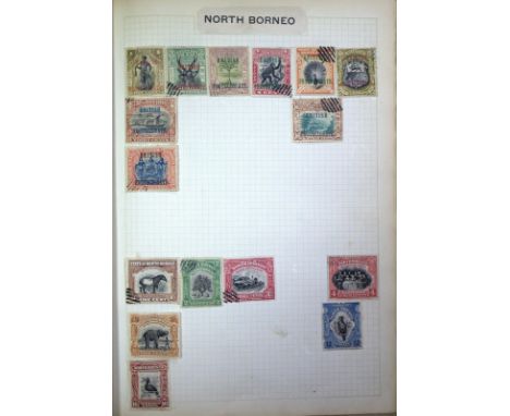 Two stamp albums, with selection of mainly early 20th century hinge mounted Commonwealth and others, including few Russia and