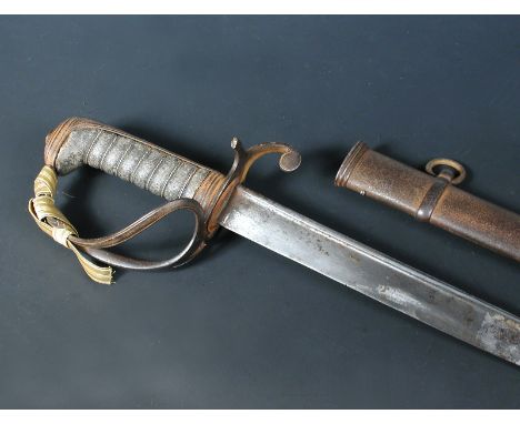A Victorian Light Cavalry Officer's Sword, 1822 Pattern, the gently curving blade engraved with VR cipher, within its steel s