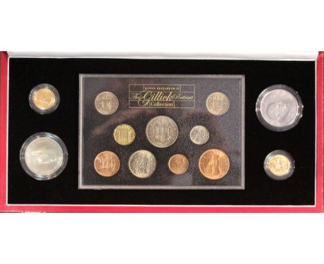 The Gillick Portrait Collection A thirteen piece coin set comprising two sovereigns, two crowns dated 1960 and 1965 together 