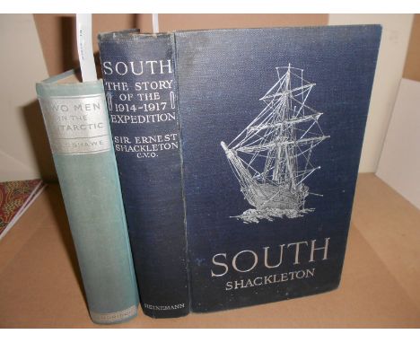 SHACKLETON (Sir E) South, 1919, first edition, colour frontispiece, folding map, illustrations, marginal dampstaining through