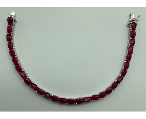 New unworn sterling silver hallmarked&nbsp; ruby gemstone&nbsp; bracelet