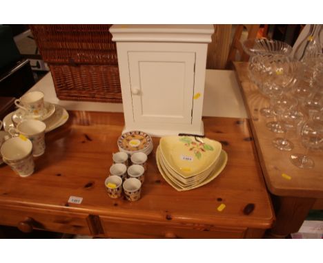 A small quantity of Carltonware, together with a coffee set, and a small key cupboard