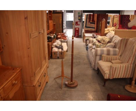 Two retro standard lamps, lacking shades, one sold as a collector's item