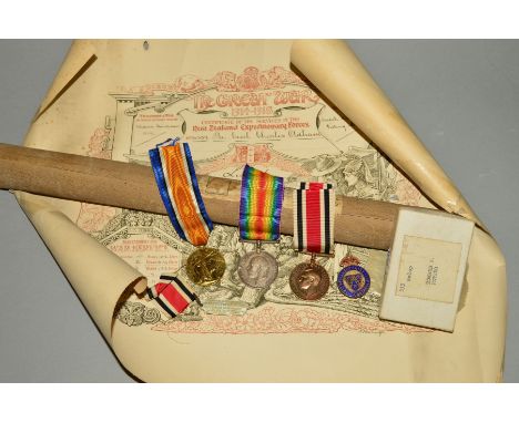 A WWI PAIR OF BRITISH WAR &amp; VICTORY MEDALS, together with a George VI Special Constabulary Faithful Service medal, a Shro