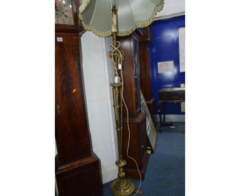 A 20TH CENTURY BRASS STANDARD LAMP