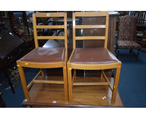 A SET OF SEVENTEEN BEECH LADDER BACK CHAIRS (two on show, fifteen in store) (The contents of this lot comes from The Abbots B