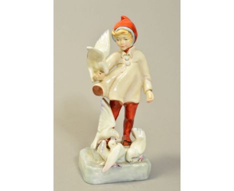A ROYAL WORCESTER FREDA DOUGHTY MONTHS OF THE YEAR FIGURE, 'November' RW3418, black backstamp 