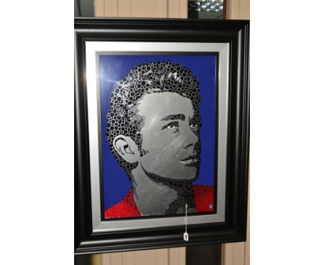 PAUL NORMANSELL (BRITISH 1978) 'JAMES DEAN II', a portrait of the iconic actor, initialled bottom right, acrylic on aluminium