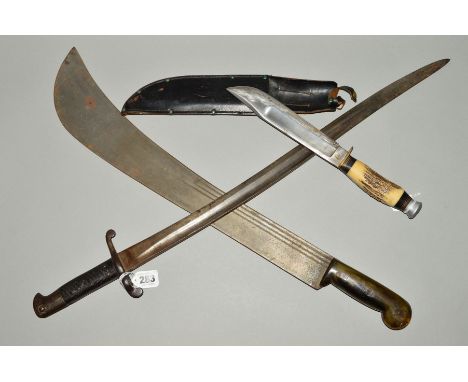 A CONTINENTAL POSSIBLY FRENCH/GERMAN YATAGHAM STYLE RIFLE BAYONET, possibly for use on several types of continental rifle, 18