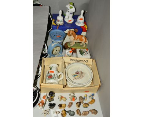 VARIOUS CERAMIC ORNAMENTS AND TABLEWARES, to include a boxed Coalport character figure of 'The Snowman', boxed Wedgwood 'Pete