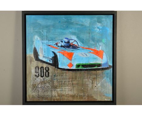 MARKUS HAUB (GERMAN 1972) 'PORSCHE 908 RL 650' a study of the car first produced in 1968, signed bottom right, signed and dat