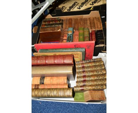 TWO BOXES OF BOOKS, to include leather bindings, and Sidney-S, 'The Best of the Horse', James, William, 'The Naval History of