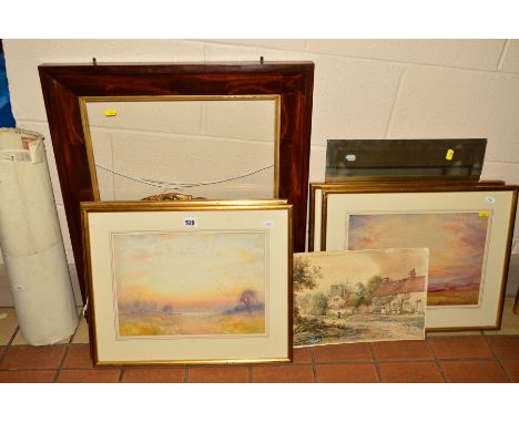 FOUR IMPRESSIONIST WATERCOLOUR LANDSCAPES, unsigned attributed to William Woolard (fl1883-1908) attribution is to the reverse