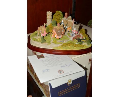 A BOXED LIMITED EDITION LILLIPUT LANE SCULPTURE, 'Saxham St Edmunds' No 659/4500, with plinth, certificate and leaflet