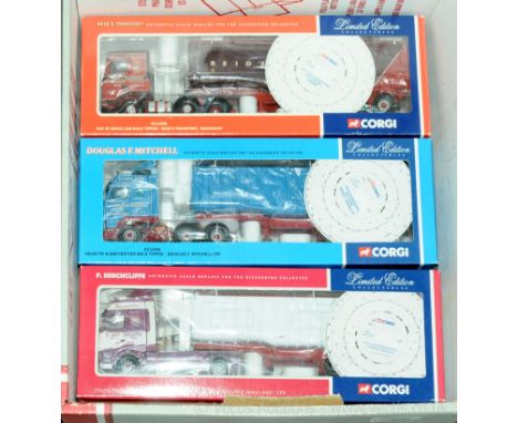 Corgi, a boxed group of 1:50 scale Bulk Tipper models to include CC12415 Volvo FH Globetrotter Bulk Tipper "P. Hinchcliffe" a