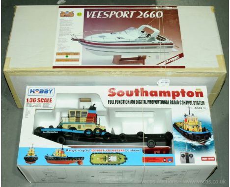 Radio Controlled Boats, a boxed pair comprising of (1) Hobby Engine 1:36 scale Tug Boat "Southampton" complete with Control U