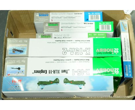 Special Hobby &amp; ICM, a boxed group of Eastern European 1:32 &amp; 1:48 scale Miltary aircraft plastic kits to include to 