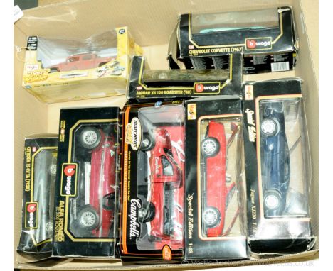Bburago &amp; similar - a boxed group of cars and trucks to include 3014 Alfa Romeo 8C 2300 Monza (1931) and others (see phot