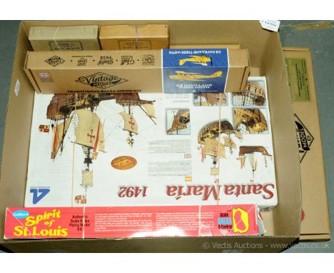 Artesania Latina, The Vintage Model Co, Kite &amp; Guillow's, a boxed group of Wooden/Balsa Wood constructed models to includ