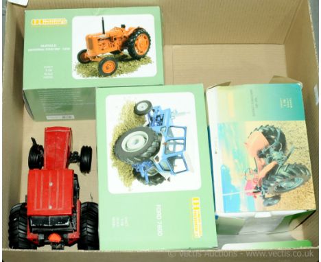 Universal Hobbies - a boxed &amp; unboxed tractor group to include Ford 7600 and others (see photo). Conditions are Fair to N