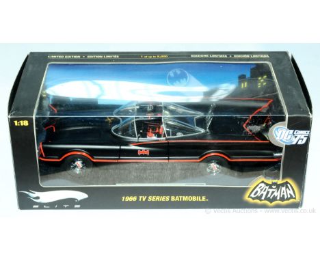 Mattel Hot Wheels - 1:18 Scale T3532 1966 TV series Batmobile in matt black limited edition to 5,000. Condition is Near Mint 