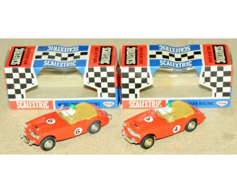 Scalextric- a boxed pair of C74 Austin Healey 3000.One with racing decals No.4 &amp; one with racing decals No.6. Conditions 