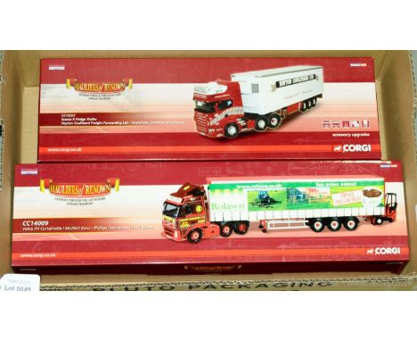 Corgi, a boxed pair of 1:50 scale (Hauliers Of Renown) Truck/Trailer models comprising of CC 13727 Scania R Fridge Trailer "H