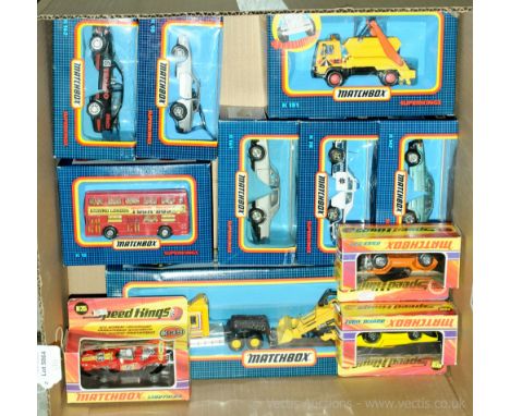 Matchbox "Superkings &amp; Speedkings" a boxed group to include K117 Superkings Scania T142 with Trailer and Digger, K-32 Spe