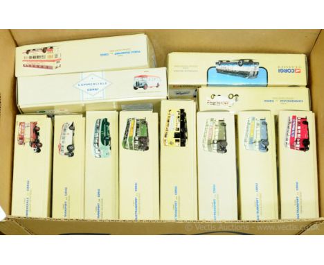 Corgi (Classics) - a boxed bus group to include 98473 Yellow Coach 743 "Waves" and others. Conditions are Excellent (unchecke