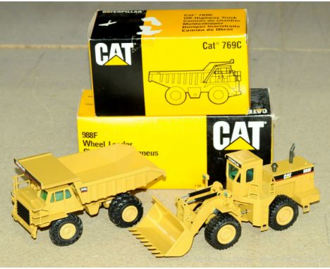 NZG a boxed pair of 1:50 scale (Caterpillar) Plant models comprising of CAT769C Off-Highway Truck and CAT988F Wheel Loader. B